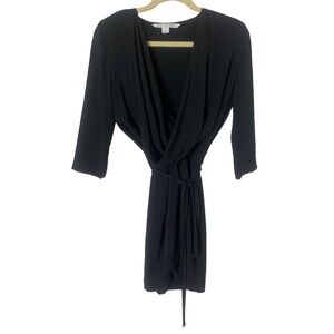 BLACK Diane Von Furstenberg Size 4 100% Silk Rachel Lily Crepe Dress